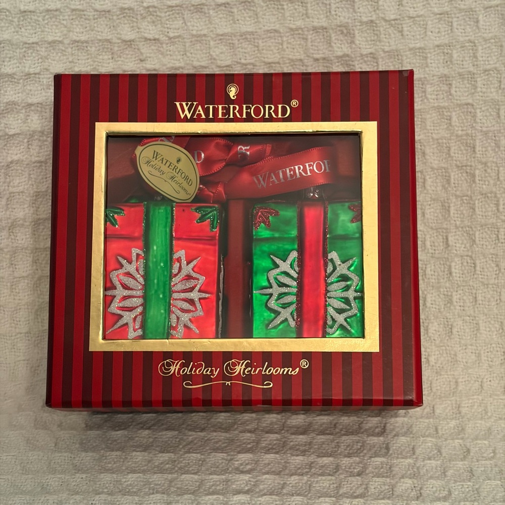 Waterford Holiday Heirlooms Snowflake Gift Box Ornament Set New Old Stock